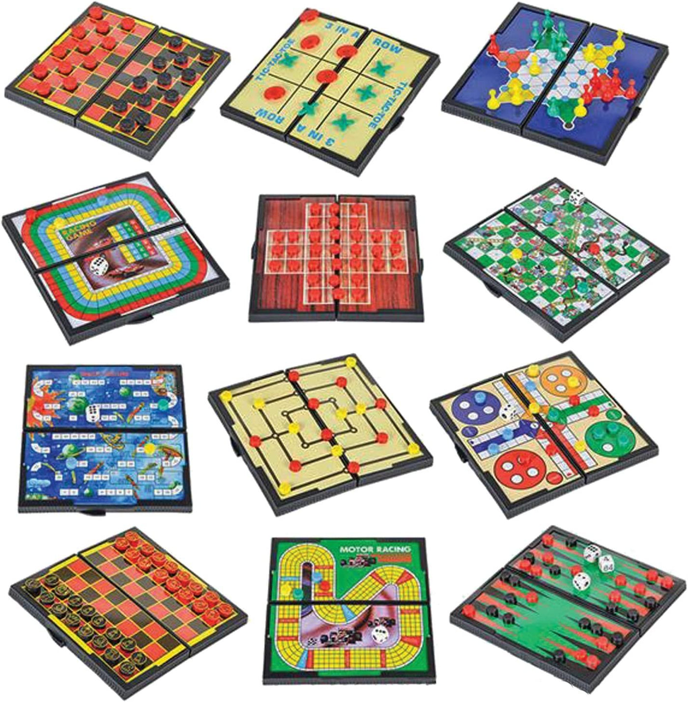 12 Magnetic Board Travel Game Set - 5" Road Trip & Camping Fun Games for Kids