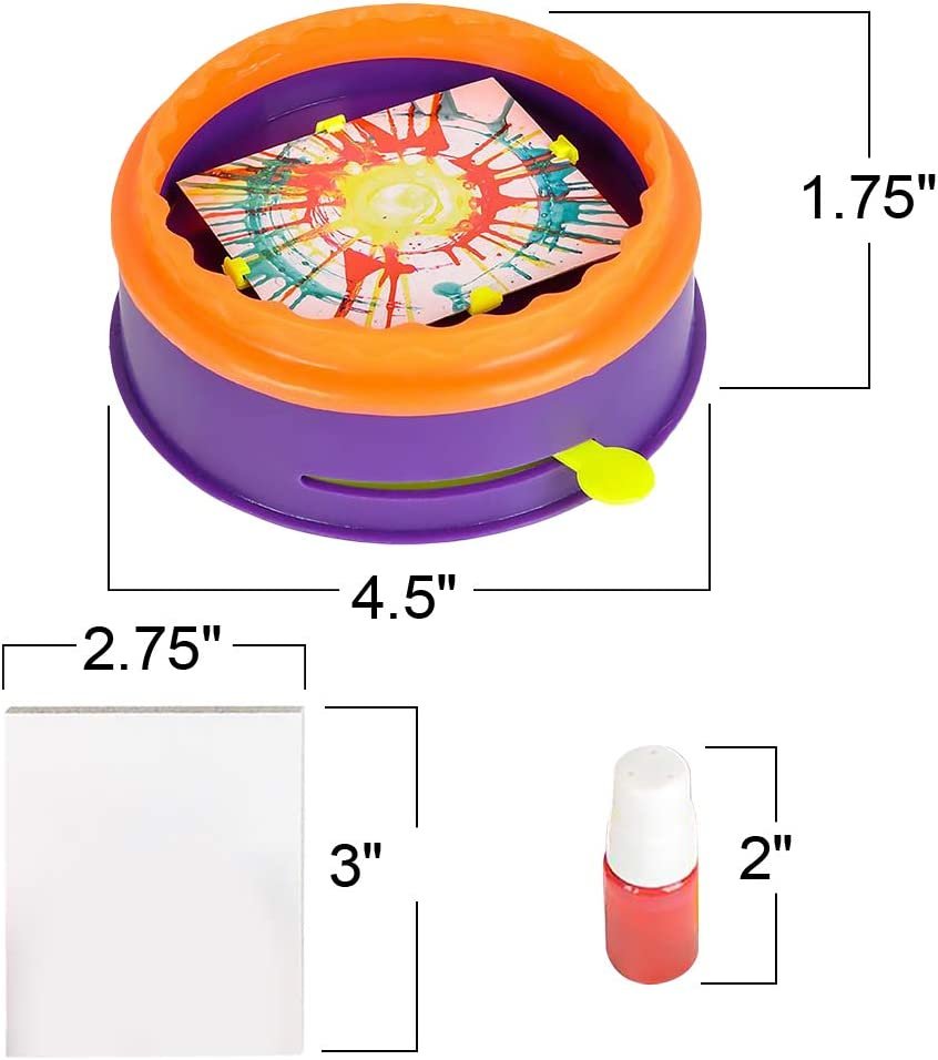 ArtCreativity Swirl Painting Kit for Kids, Magic Spin Art Machine Set with Spinning Wheel, 3 Paint Bottles, & 5 Cards, Fun Arts and Crafts Activities for Children, Homemade DIY Greeting Cards Supplies