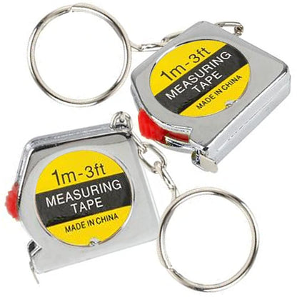 ArtCreativity 1.5 Inch Tape Measure Keychains for Kids, Set of 12, Functional Mini Tape Measures with Stable Slide Lock, Birthday Party Favors, Goody Bag Fillers, Prize for Boys and Girls