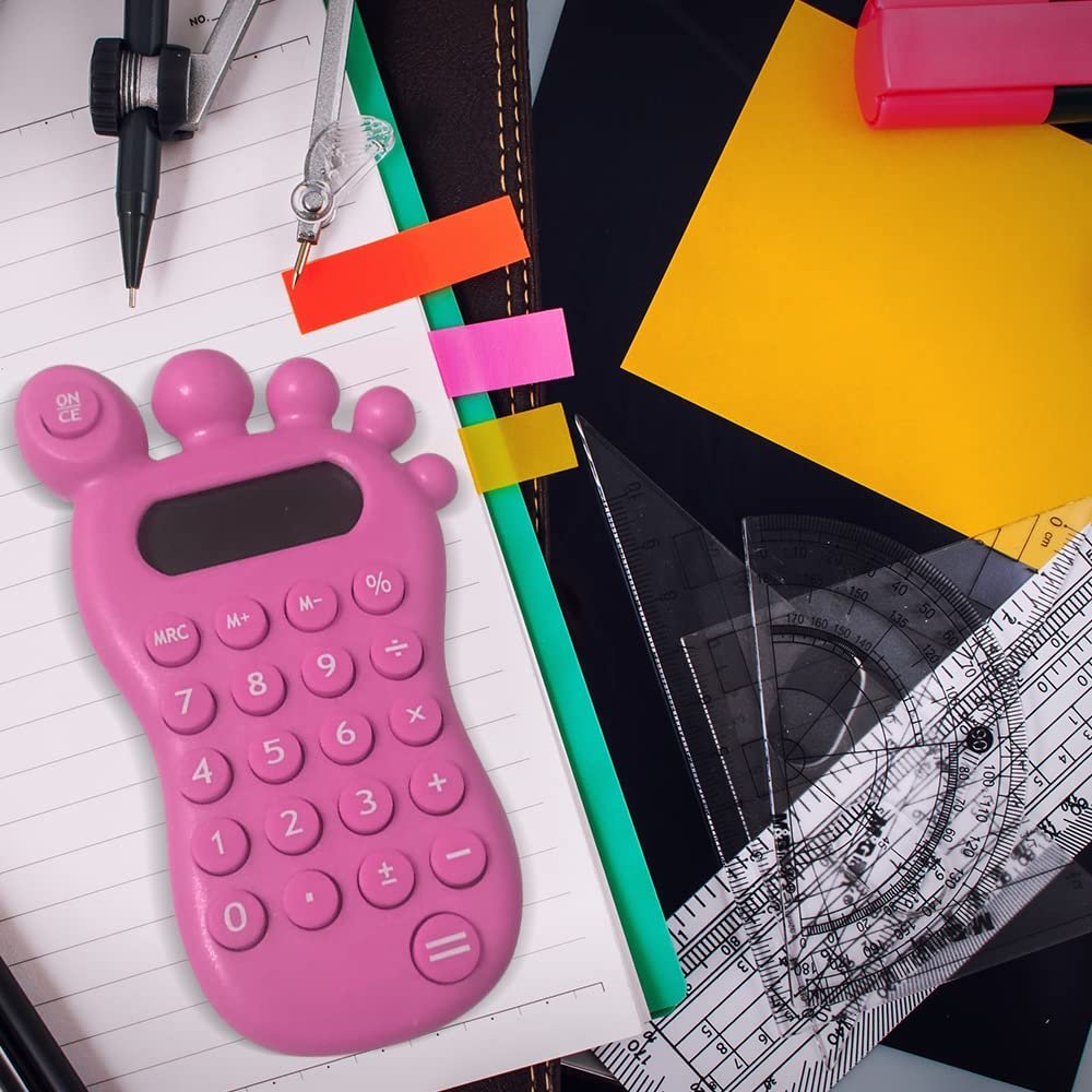 Foot Calculators for Kids, Set of 4, Functional Calculators for Children in Assorted Vibrant Colors, Math Learning Aids for Boys and Girls, Back to School Gifts and Classroom Prizes