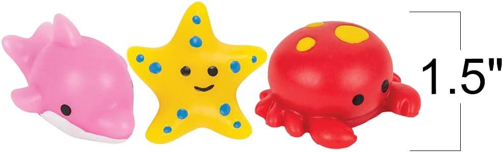 ArtCreativity Squishy Sea Life Animals, Set of 24, Soft and Gooey Aquatic Toys for Kids, Assorted Gummy Sea Creatures, Under-The-Sea Party Favors, Ocean Party Goody Bag Fillers for Boys & Girls