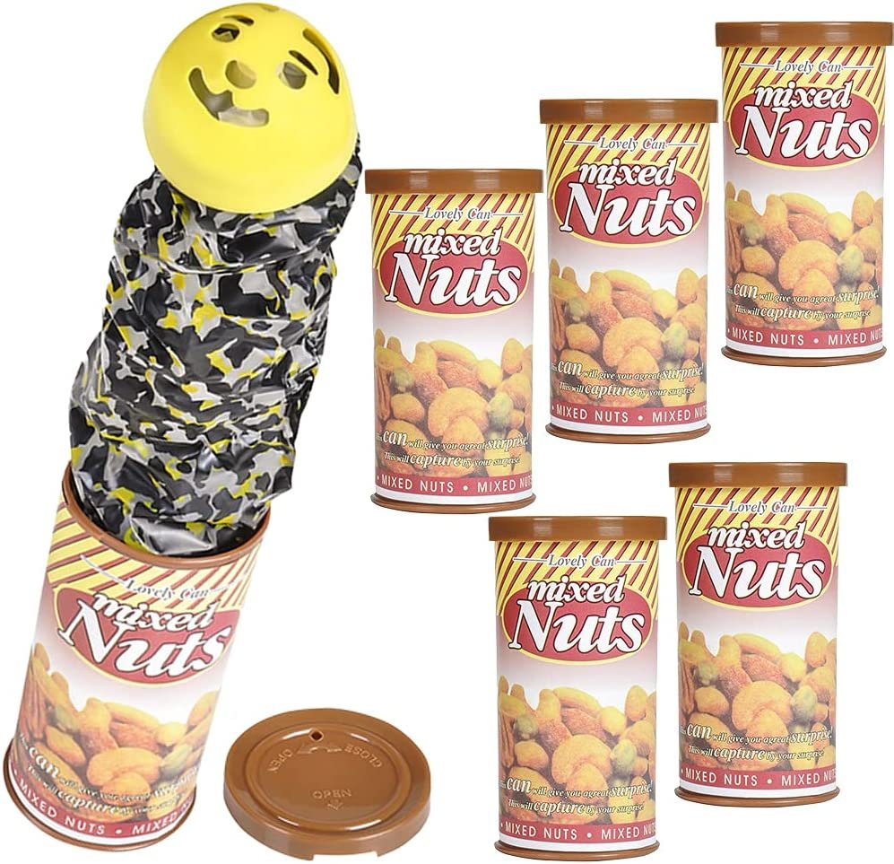 Plastic Trick Nuts with Toy Snake Inside, Set of 6, Classic Snake Prank Toy, Party Gag Gifts for Adults and Kids, Party Favors for Halloween, April Fool’s, and Birthdays