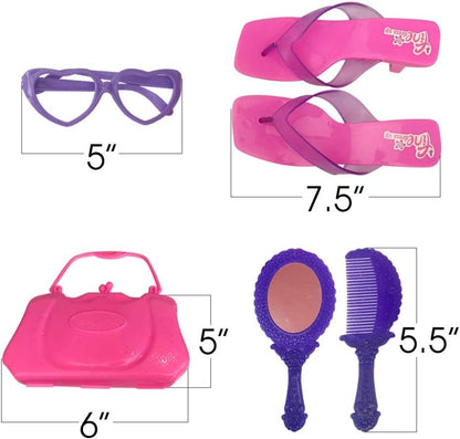 ArtCreativity 18pc Beauty Playset for Kids, Princess Pretend Play Set for Girls, Includes Princess Shoes, Toy Cell Phone, Rings, Hair Accessories and More, Role Play Princess Gifts for Girls