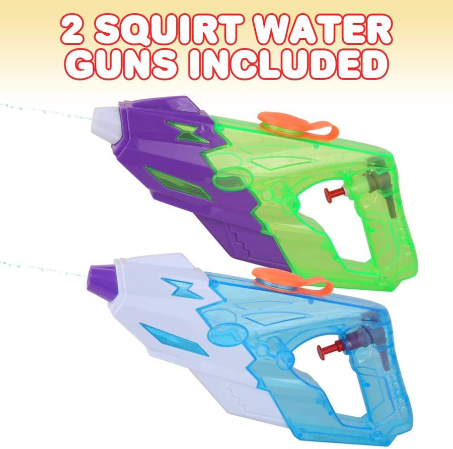 Water Blasters, Set of 2, Water Squirt Guns for Kids in Vibrant Colors, Futuristic Water Shooting Pistols, Toys for Swimming Pool, Beach and Outdoor Summer Fun