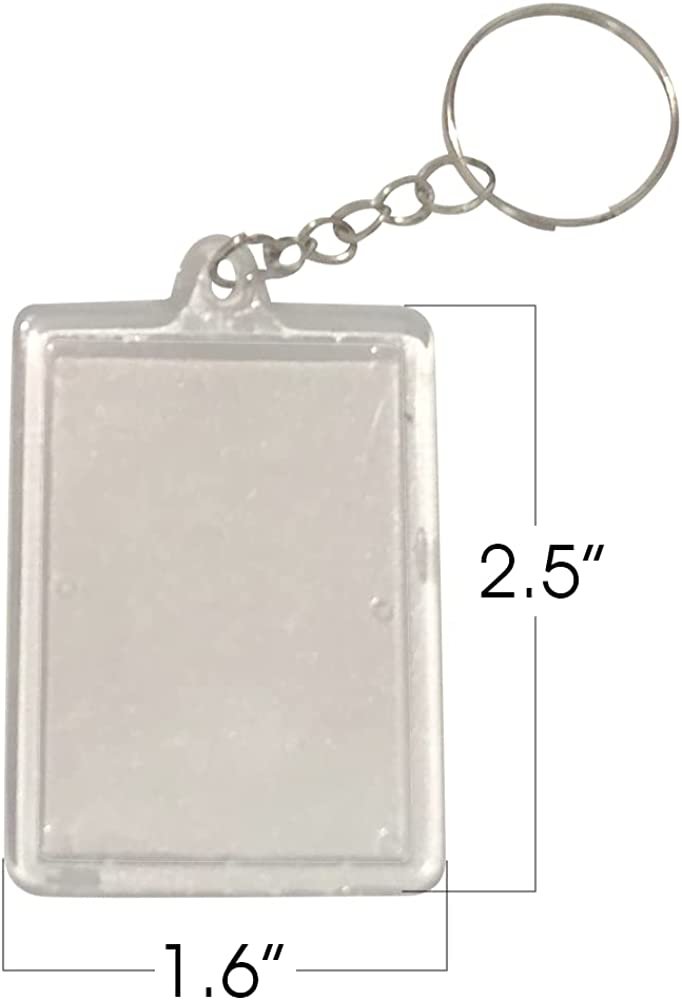 Photo Keychains for Kids, Set of 12, Picture Keychain Set with a Clear Slot for Photos, Classic Keychains for Adults and Kids, Backpack Charms, Stocking Stuffers, and Party Favors