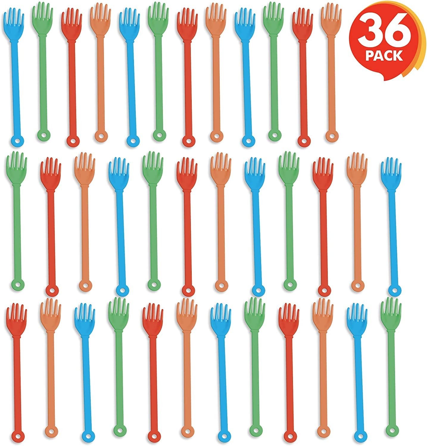 ArtCreativity Traditional Plastic Backscratchers, Set of 36, Assorted Colors, Unique Birthday Party Favors for Boys and Girls, Cool Stocking Stuffers for Kids, Novelty Gag Gift