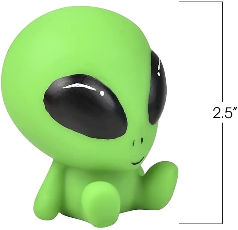 Rubber Galactic Aliens, Set of 10, Alien Toys for Kids in Assorted Colors, Great as Outer Space Party Favors, Bath Toys for Kids, Swimming Pool Toys, and Office Desk Decorations