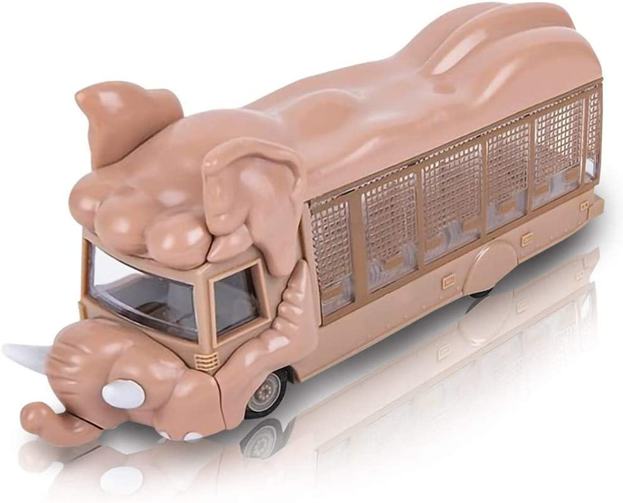 Pull Back Elephant Safari Animal Bus for Kids, 7" Elephant Design Bus with Pullback Mechanism, Durable Plastic Material, Party Decorations, Best Birthday Gift for Boys and Girls