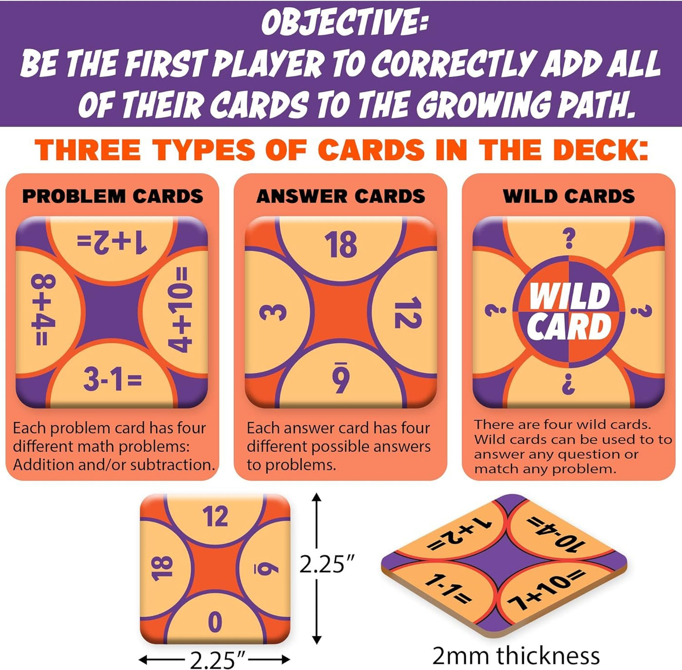 Mix N' Math Card Game for Kids - 130 Cards - Includes Problems, Solutions, & Wild Cards - The Math Games That Makes Learning Math Fun - Educational Math Matching Card Game for Hours of Rewarding Fun