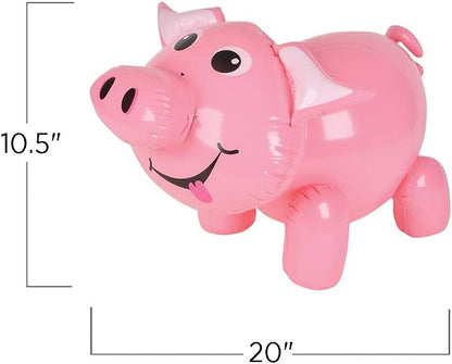 ArtCreativity Inflatable Pig, Farm Animal Party Decorations and Supplies, 20 Inch Blow-Up Pig Inflate for Animal Birthday Party Favors, Pool Party Float, and Game Prize for Kids