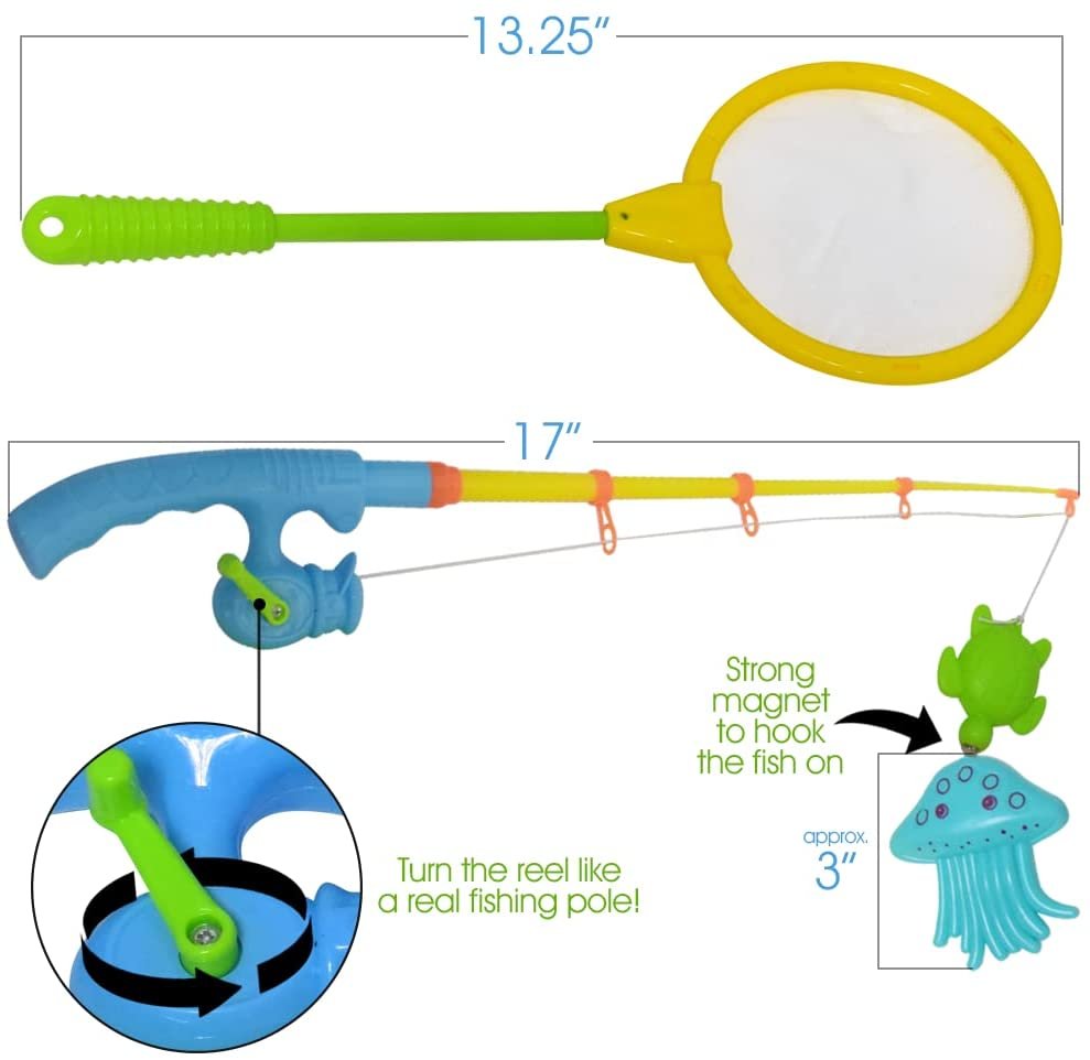 Fishing Toys Set for Toddlers, Magnetic Fishing Set with Rods