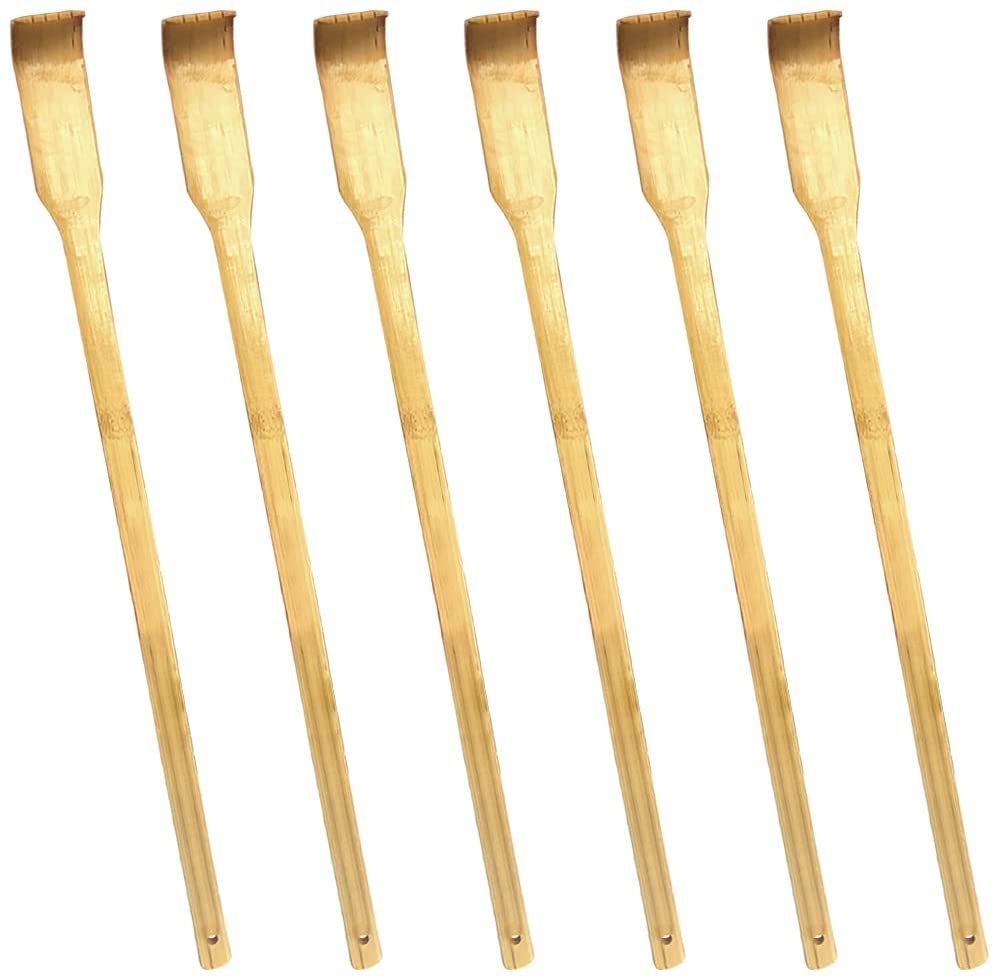 Wooden Backscratchers for Kids and Adults, Set of 6, Instant Relief from Itching, Wooden Material, Stocking Stuffers for Kids, Unique Gag Gifts for Adults
