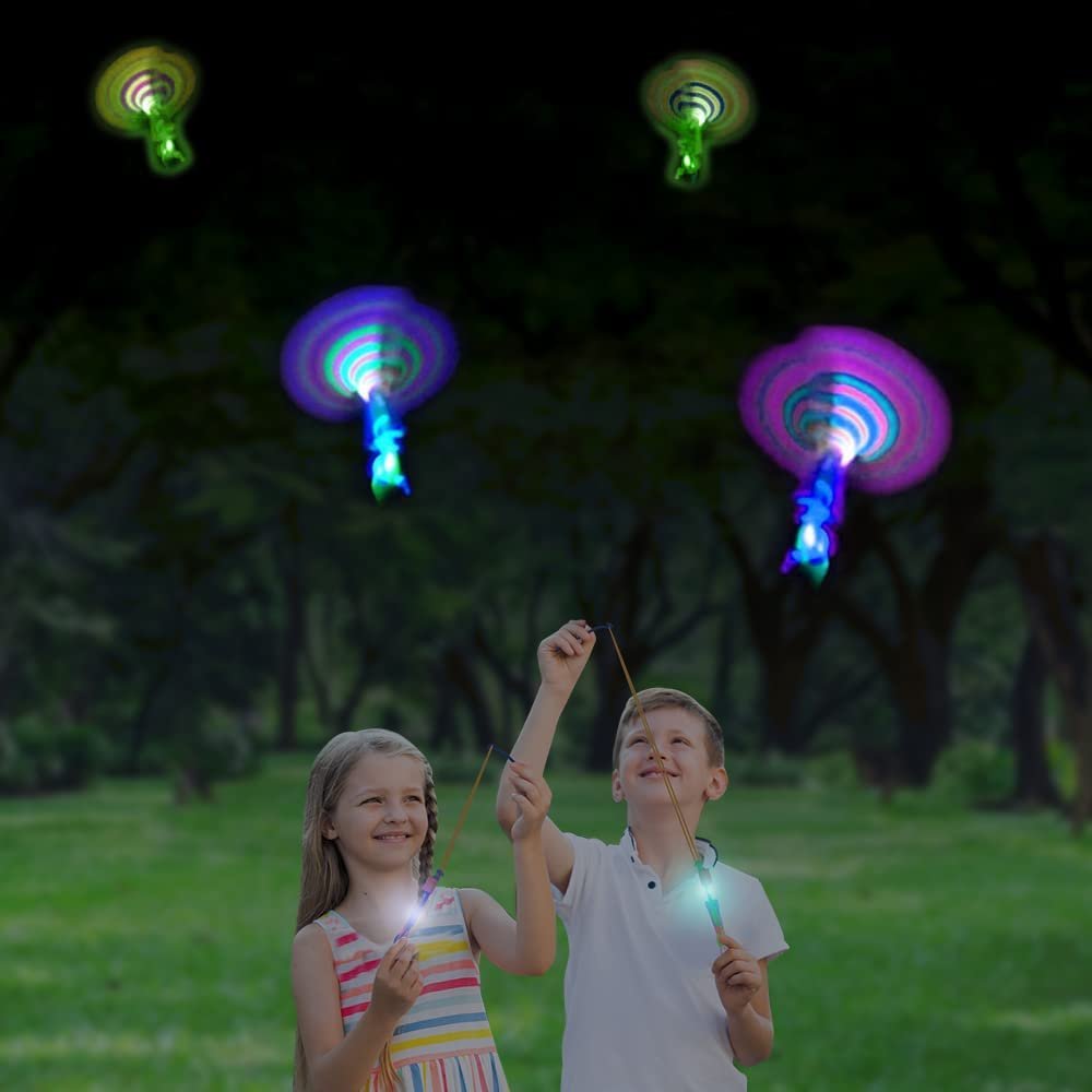 ArtCreativity LightUp Slingshot Dragonfly for Kids, Set of 12, LED Sl