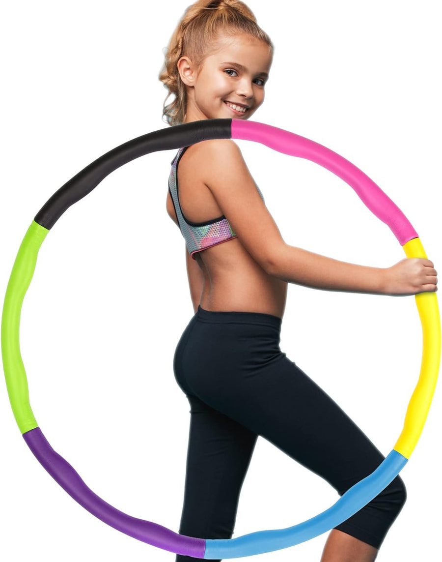 ArtCreativity Weighted Hula Hoop for Kids - 2lb Weighted Hoola Hoop Toy for Exercise, 6 Section Detachable Hoola Hoops, Soft Padded & Portable, Kids’ Exercise Equipment & Outdoor Toy for Fun Workouts