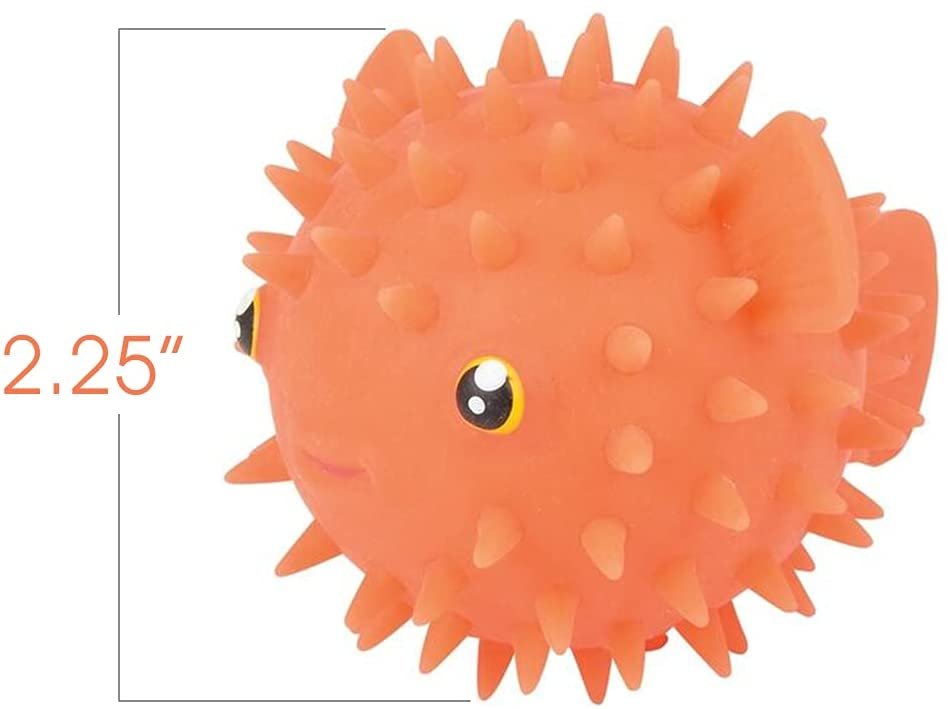 Spiky Puffer Fish, Set of 12, Spiky Squeeze Toys for Kids, Fidgeting Anxiety Toys in Assorted Colors, Fidget Toys for Children, Under The Sea Party Decorations, Aquatic Party Favors