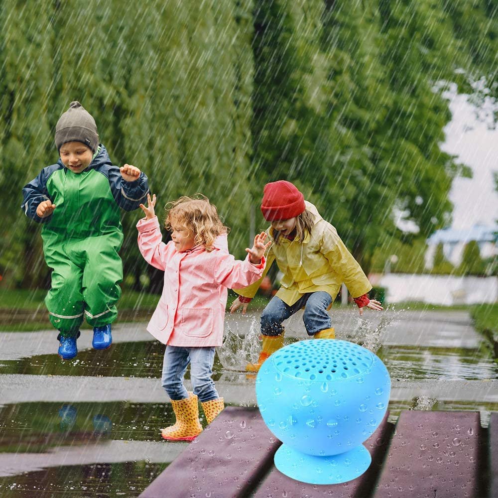 Waterproof Suction Bluetooth Speaker for Kids and Adults, 1PC, Portable Bluetooth Speaker with Microphone, Wireless Rechargeable Speaker, Great Birthday Gift