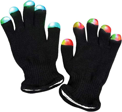 ArtCreativity Light Up Gloves for Kids and Adults, 1 Pair, LED Gloves with 6 Flashing Modes, Cool Dance Rave Accessories for Party, Warm and Comfortable Knit Yarn, Best Birthday and Holiday Gift