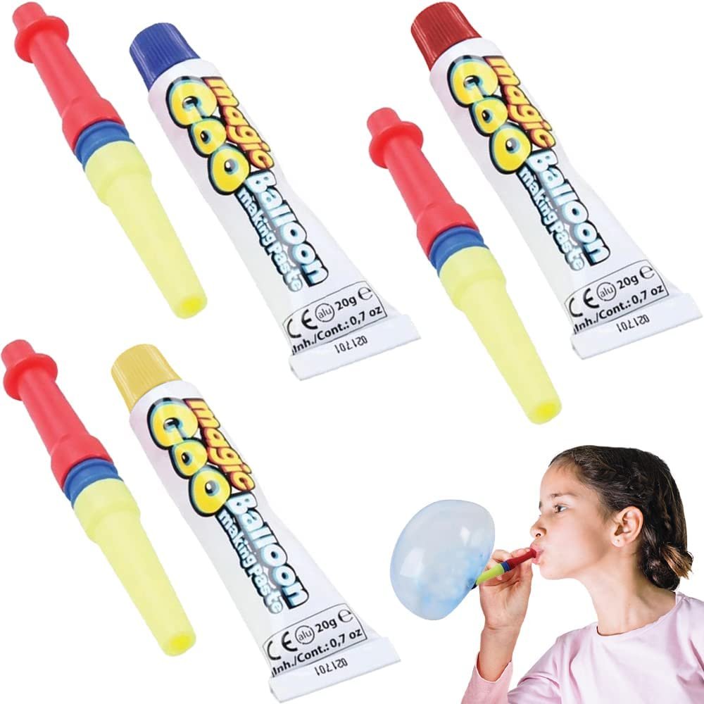 ArtCreativity Magic Goo for Kids, Set of 3, Balloon Making Kit with Paste and Blow Tube, Interactive STEM Projects for Kids, Sleepover and Slumber Party Activity Set, Craft Party Favors
