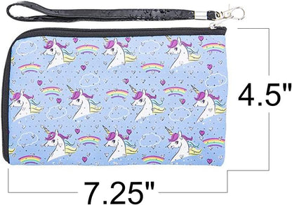 ArtCreativity Unicorn Wristlets for Kids, Set of 6, Cute Unicorn Wrist Bags with Strap and Zipper, Unicorn Gifts for Girls, Princess Party Supplies, Birthday Party Favors and Goodie Bag Fillers