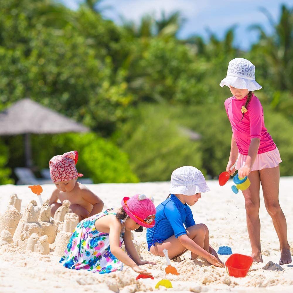 ArtCreativity Sand Castle Bucket Set, 8 Piece Set, Includes1 Bucket, 3 Molds, 2 Shovels, 1 Rake & 1 Water Pot, Fun Summer Beach Toys for Kids, Children’s Beach Toys, Great Birthday Gift