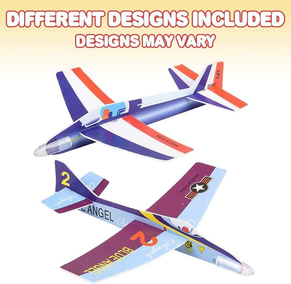 Glider Fighter Jets 3D Puzzle, 24 Pack, 7" Various Airplane Designs