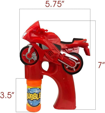 ArtCreativity Motorcycle Bubble Blaster Gun Set with Exciting LED and Sound Effects, Set of 2, Illuminating Bubble Blowers with Bubble Solution and Batteries Included, Great Gift Idea for Kids
