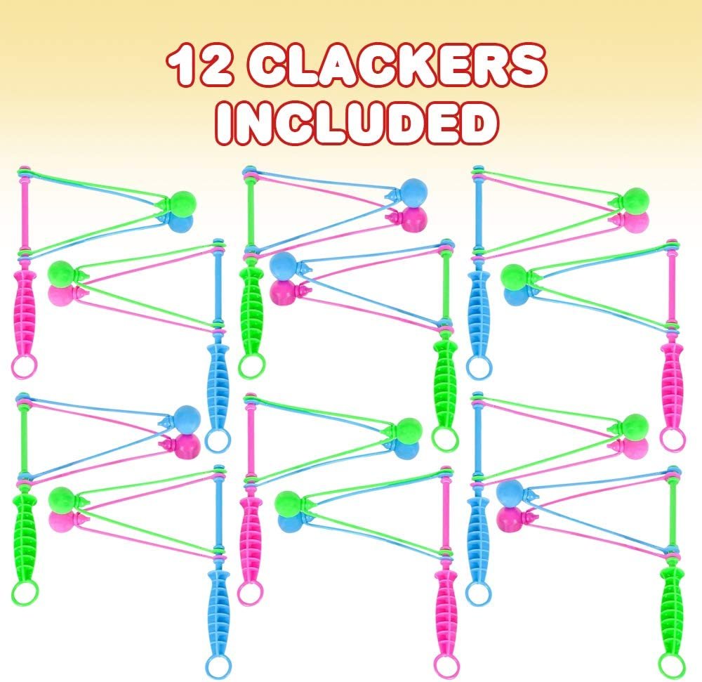 ArtCreativity Plastic Clacker Noise Maker Toys, Set of 12, Party Noisemakers for Kids and Adults, Noise Making Toys for Parties, Sports Events, Birthdays, and Celebration, Fun Party Favors
