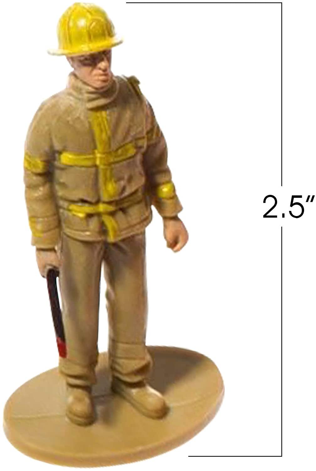 2.5" Mini Fireman Figurines for Kids - Set of 12 - Free Standing Firefighter Toys Figures - Birthday Party Favors for Boys and Girls, Goody Bag Fillers, Cake Toppers and Decorations
