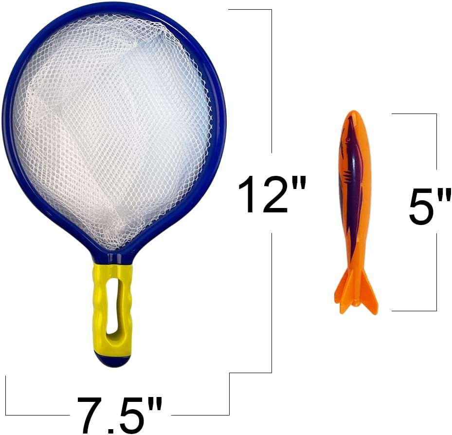Fishing Net Catch Game, Set of 2, Each Set with 1 Fishing Net and 6  Colorful Fish Toys, Pool Toys for Kids, Bathtub Toys for Boys and Girls,  Summer
