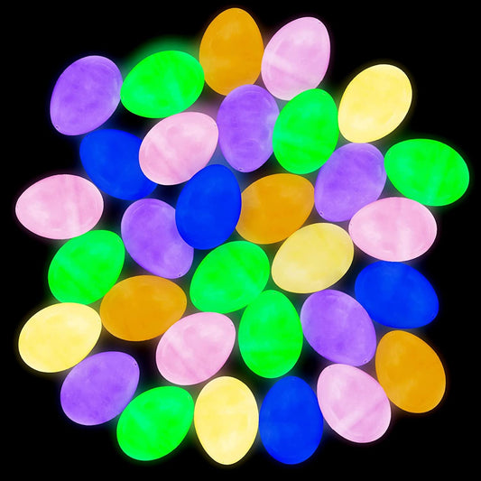 ArtCreativity Glow in the Dark Easter Eggs, Bulk Pack of 100, Glowing 2.25 Inch Empty Surprise Eggs for Toys and Candy, Unique Easter Egg Hunt Supplies, Easter Glow in the Dark Party Favors