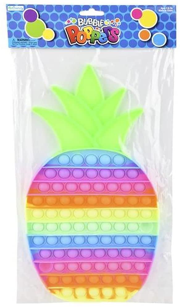 Mega Neon Pineapple Bubble Popper, 1 Piece, Jumbo Pop It Fidget Toy for Kids and Adults, Giant Pop It Toys in Assorted Colors, Huge Fidget Toys for Girls and Boys