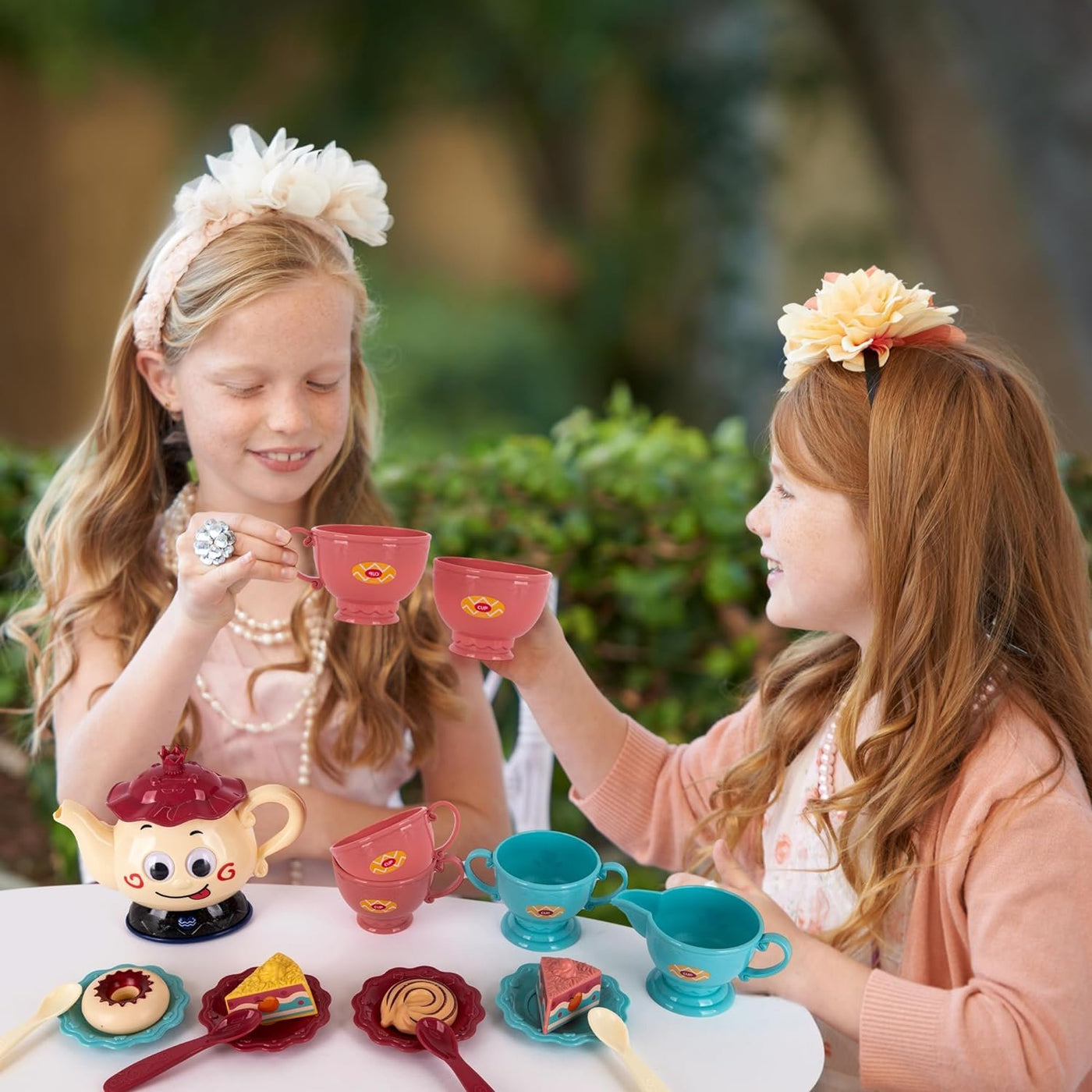 Musical Tea Set for Girls - 19-Piece Girls Tea Party Set -Toddler Tea Set with Motion-Activated Pouring Sound, Music, and Flashing Lights for Kids Ages 2 3 4 5 6