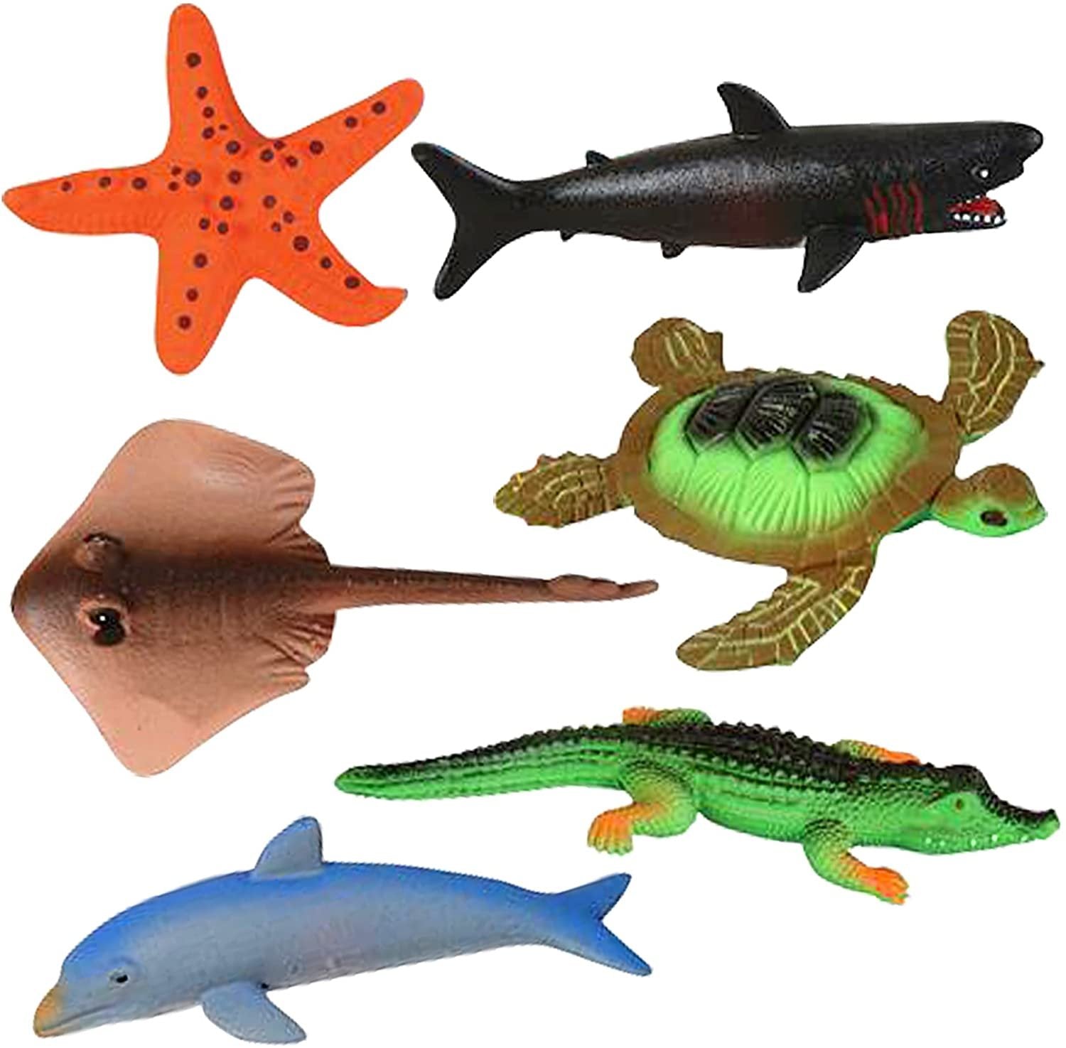 Growing Sea Animals by 6 Different Water Expanding Sea Creatures - Grows 6X Larger - Amazing Sensory Jelly-Like Toy - Fun and Educational Gift for Boys and Girls.