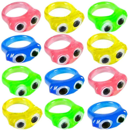 ArtCreativity Googly Eye Rings for Kids, Set of 24, Colorful Toy Jewelry for Boys and Girls, Cute Birthday Party Favors for Children, Classroom Teacher Rewards, Kids’ Stocking Stuffers, 4 Colors
