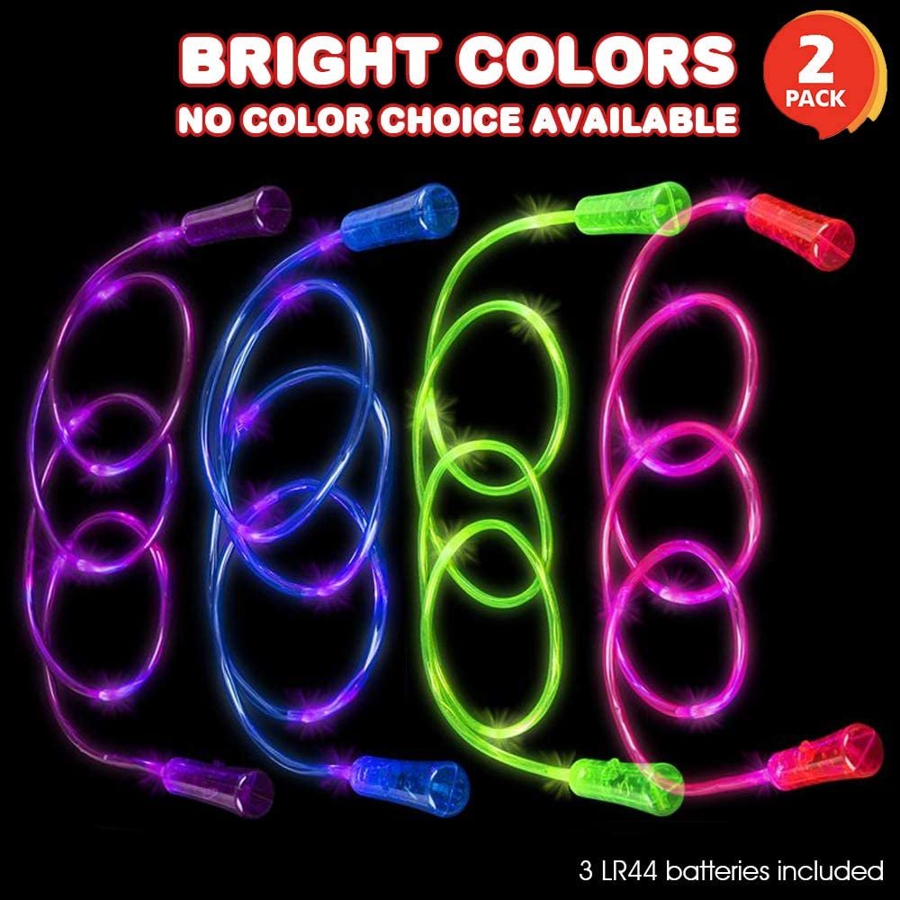 Light Up Jump Ropes for Kids, Set of 2, Skipping Ropes with Eye-Catchi ...