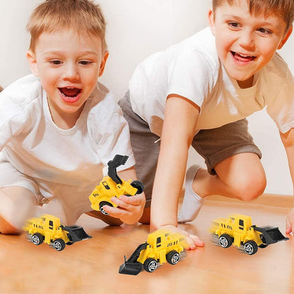 ArtCreativity Mini Pullback Construction Trucks, Set of 24, Fun Action Vehicles with Pull Back Mechanism, Birthday Party Favors for Boys and Girls, Goodie Bag Fillers
