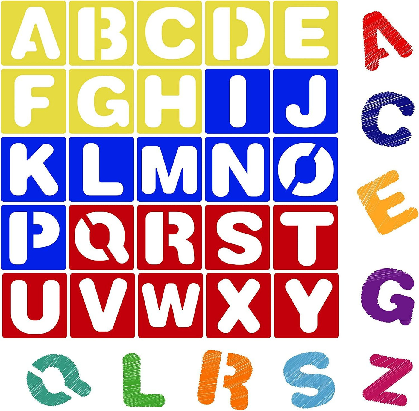 ArtCreativity Alphabet Stampers for Kids, Set of 26, Self-Inking Stamps  with Blue Ink, Alphabet Learning Toys with Brightly Colored Cases, Arts and