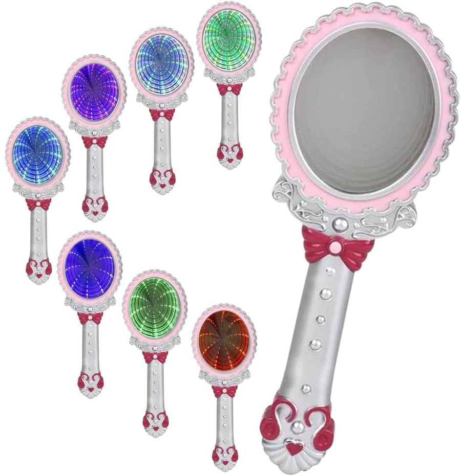 ArtCreativity Light Up Magic Mirror with Sounds, 1 Piece, Battery-Operated Toy Mirror with an Optical Illusion, Colorful Handheld Mirror Toy for Girls, Great as a Gift or Princess Party Favor