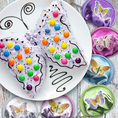 ArtCreativity Butterfly Coin Purses, Set of 12, Small Zipper Coin Bags for Girls with Keychain Hooks, Cute Birthday Party Favors for Kids, Classroom Teacher Rewards, Goodie Bag Fillers, 6 Colors
