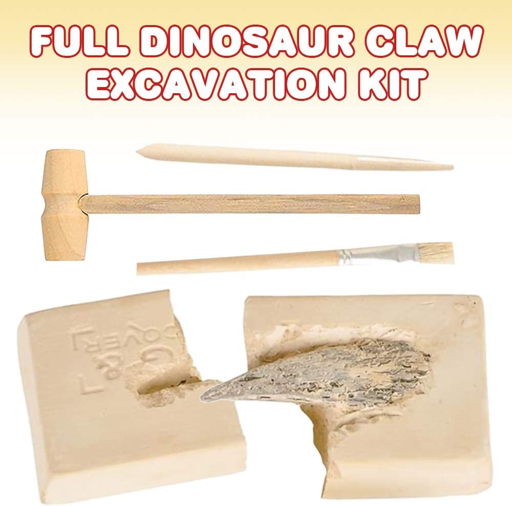 Dinosaur Claw Excavation Kit for Kids, Interactive Dino Fossil Excavating Toys Set with Digging Tools, Great Birthday Gift Idea, Exciting Fun for Children, Contest Prize for Boys & Girls