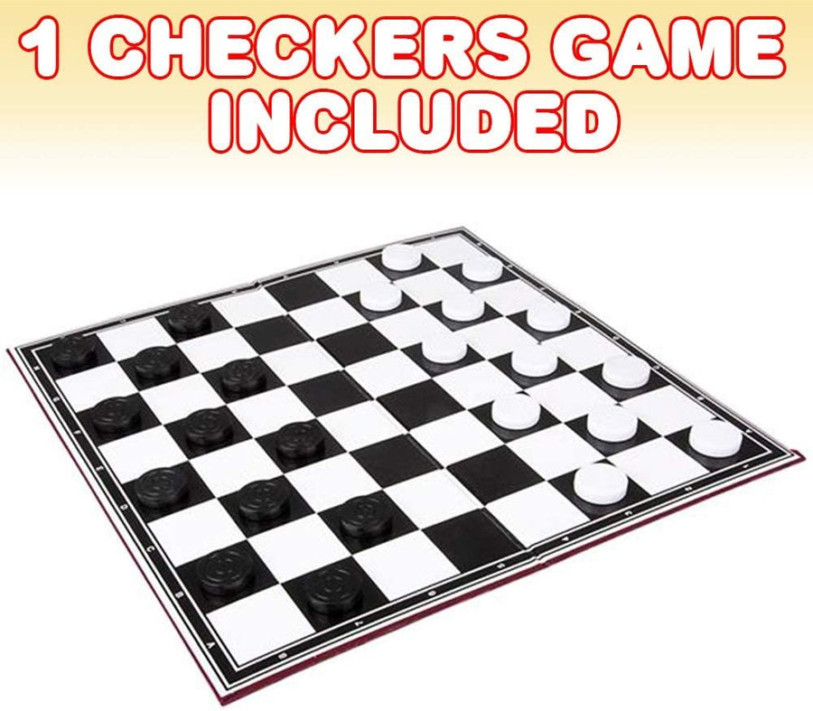 Gamie Checkers Board Game, Classic Foldable Family Board Game for Game Night, Indoor Fun and Parties, Develops Logical Thinking and Strategy, Best Gift Idea for Kids