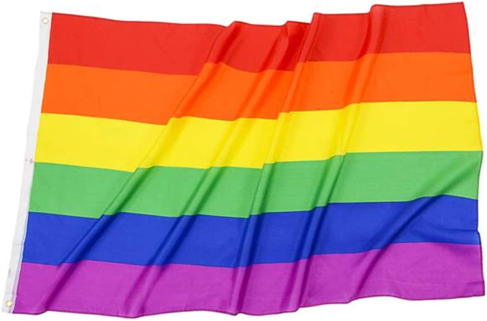 Rainbow Pride Flag, 1PC, Rainbow Flag for Wall with 2 Brass Grommets and Colorful Stripes, Pride Banner or Cape for Parades and Rallies, Rainbow Decorations for Pride Parties, 3 x 5 ft