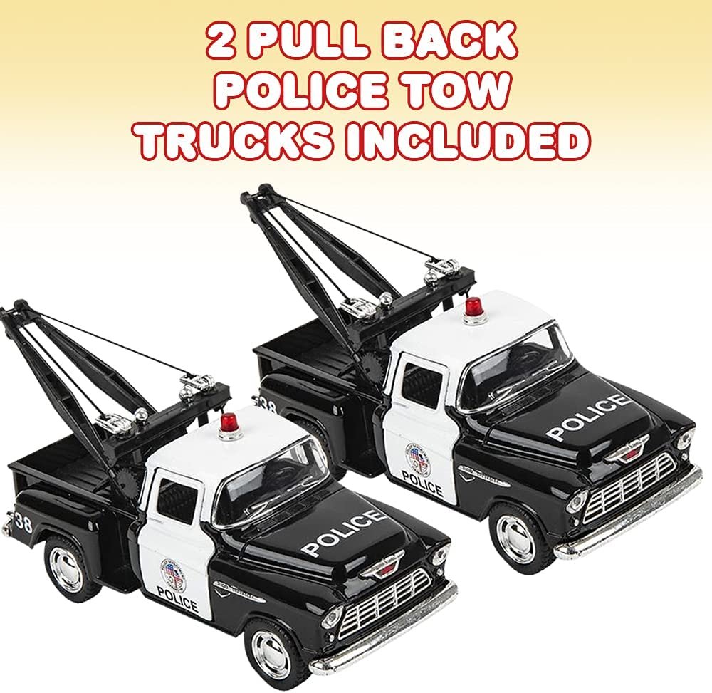 Pull Back Police Tow Truck Toys, Set of 2, Diecast Police Toy Cars wit ·  Art Creativity