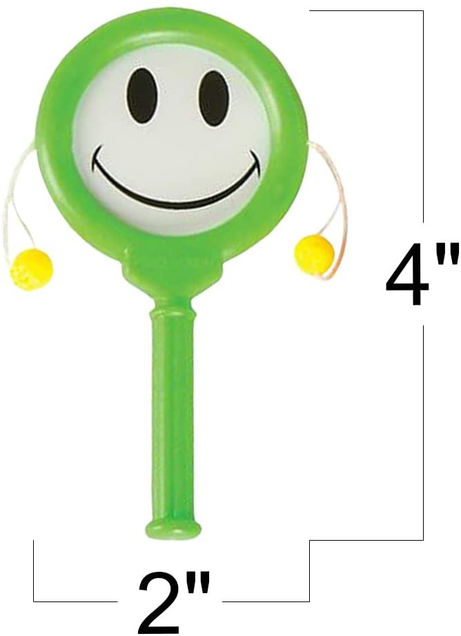 Smile Hand Drums, Set of 12, Musical Toys for Kids in Assorted Colors, Easy to Play Musical Instruments for Children, Noisemakers for Parties, Music Party Favors and Goodie Bag Fillers