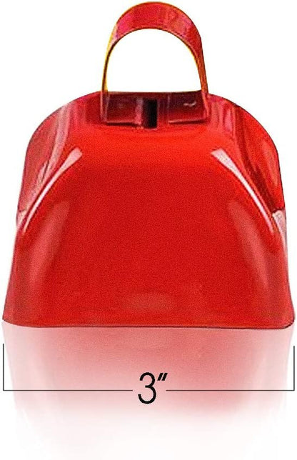 ArtCreativity 3 Inch Metal Cow Bell Noise Maker - Pack of 12 - Small Loud Metal Cowbell Noisemaker with Handle - Great for Football Games, Sporting Events, Weddings, New Year’s - Kids and Adults Prize