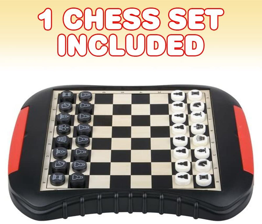 Gamie Mini Travel Chess Game, Magnetic Chess Board with Side Storage Drawers