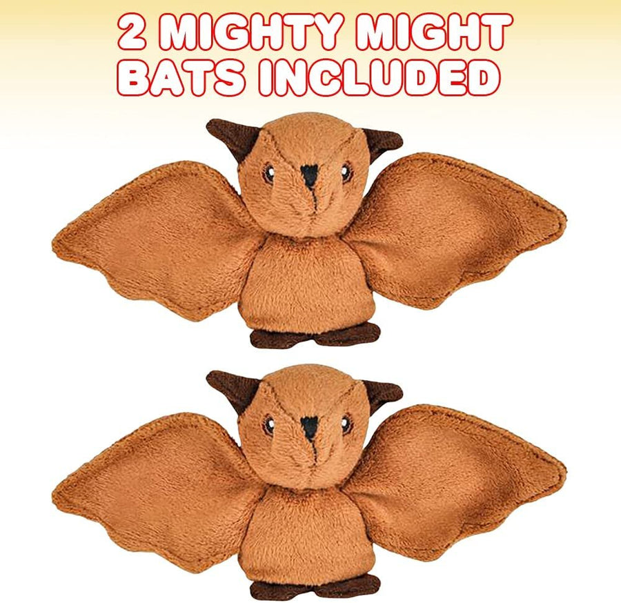 Plush Bat Toys, Set of 2, Soft Stuffed Bat Toys for Kids, Cute Home and Nursery Animal Decorations, Animal Party Prop, Best Birthday Gift Idea, 6.5"es Wide