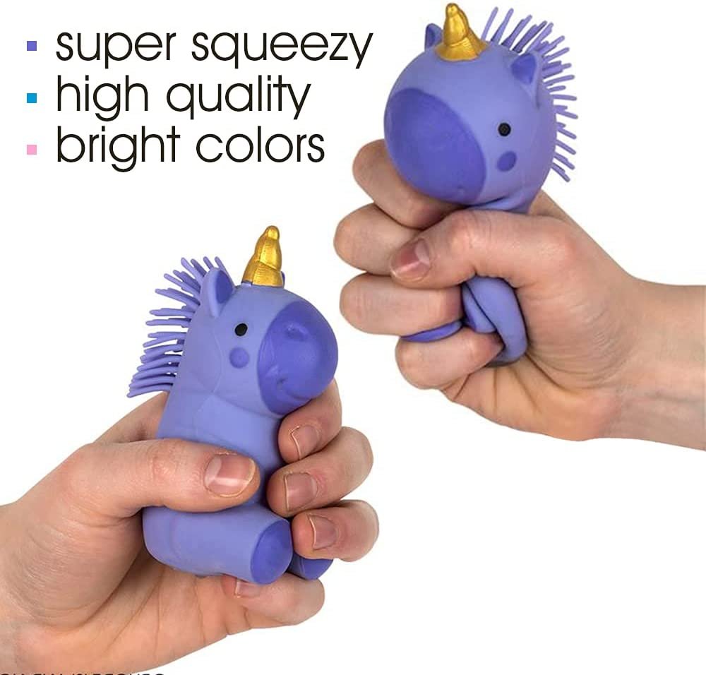 Puffer Unicorn Toys for Kids, Set of 3, Fidget Toys for Girls and Boys, Unicorn Party Supplies, Cute Goodie Bag Fillers and Party Favors, Stress Relief Toys for Children, 3 Colors