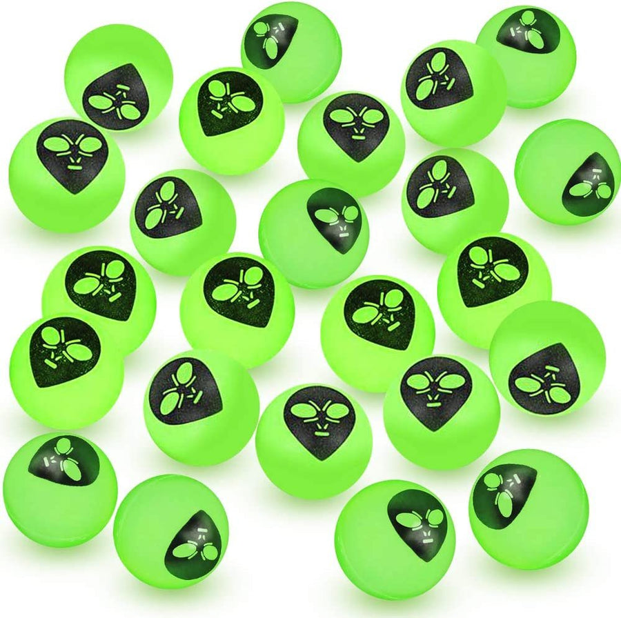 ArtCreativity Glow Alien Bouncing Balls - Bulk Pack of 12 – 1.75 Inch High Bounce Bouncy Balls for Kids, Glowing Party Favors and Goodie Bag Fillers for Boys and Girls