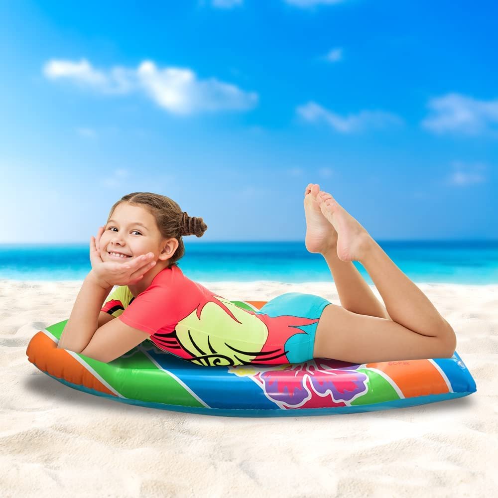 Luau Surfboard Inflate, 1 Piece, 34'' Inflatable Surfboard for Beach, Tropical and Luau Party Decorations, Inflatable Pool Toy for Kids and Adults, Beach Party Inflate